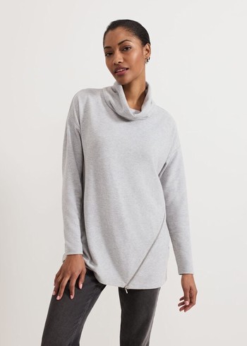 Phase Eight Klara Grey Snuggle T Shirts Grey Canada | NBXHSL-075